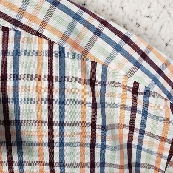 Duluth Trading Co Wrinklefighter Shirt Mens 3XL Plaid Cotton Workwear Casual - Picture 3 of 9